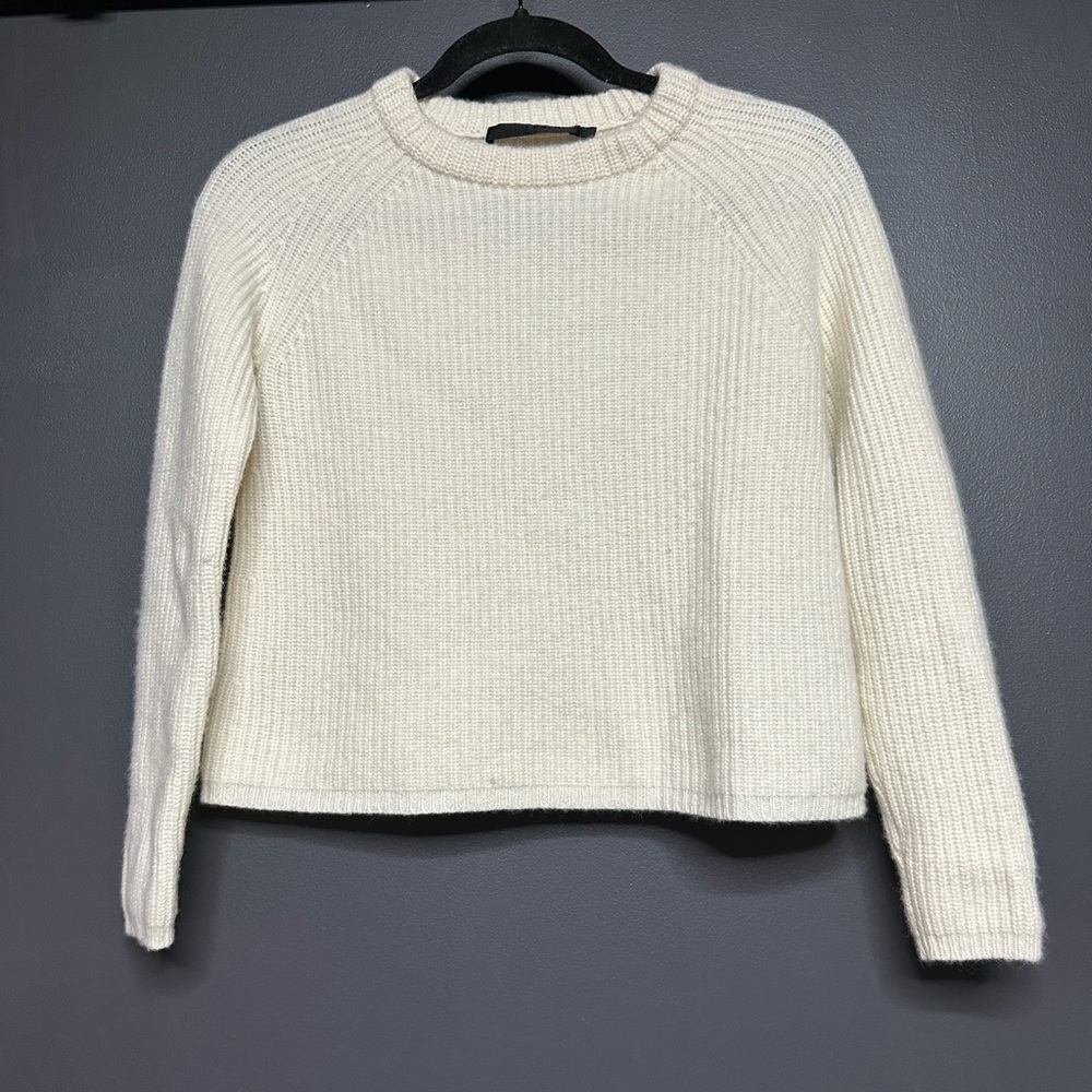 Jenni Kayne Cashmere Fisherman Sweater Ivory XS